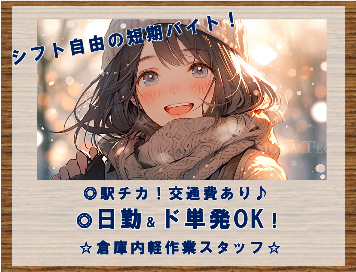 2か月の短期バイト／倉庫でグッズのピッキング