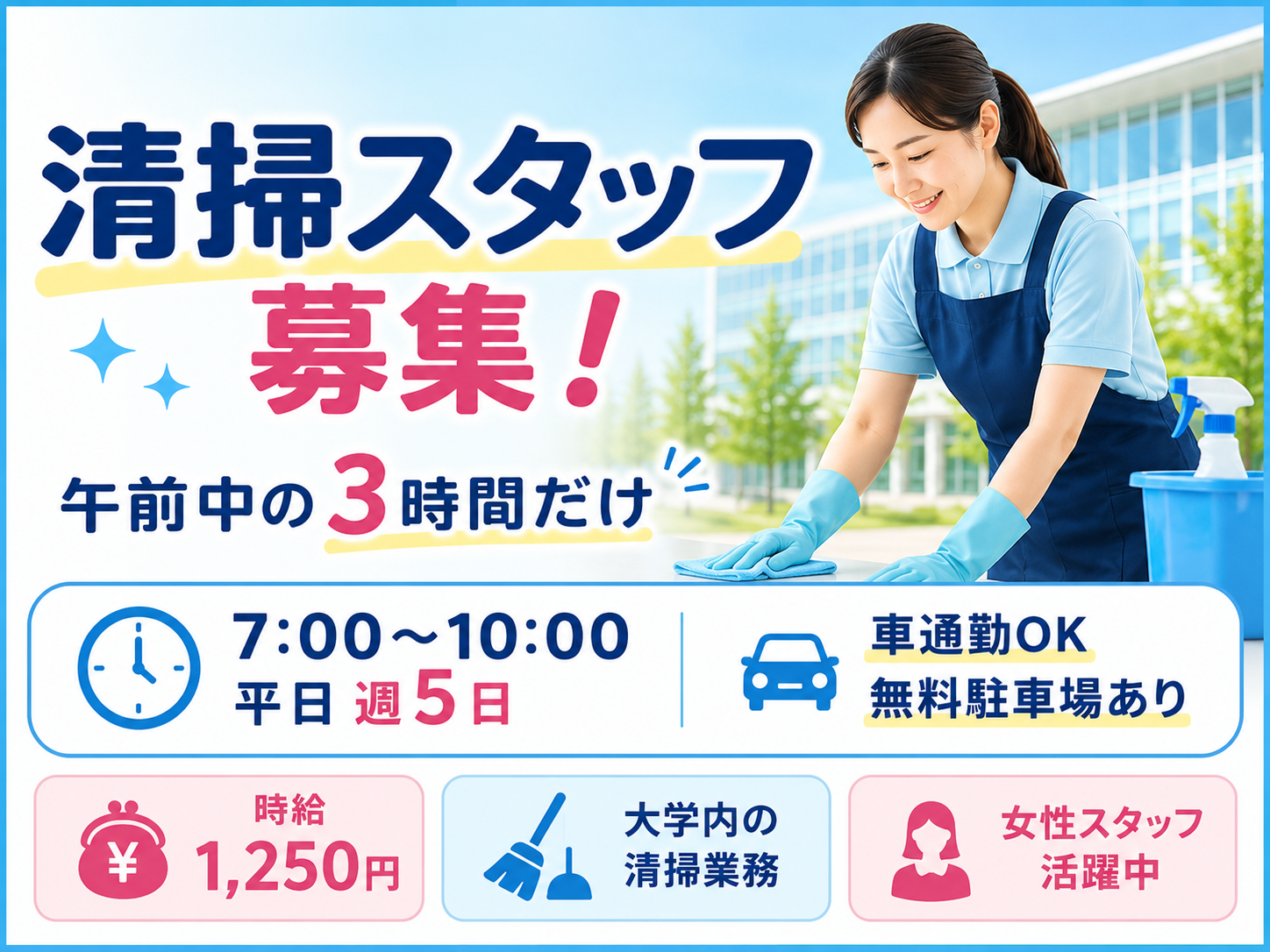 大学内の清掃スタッフ