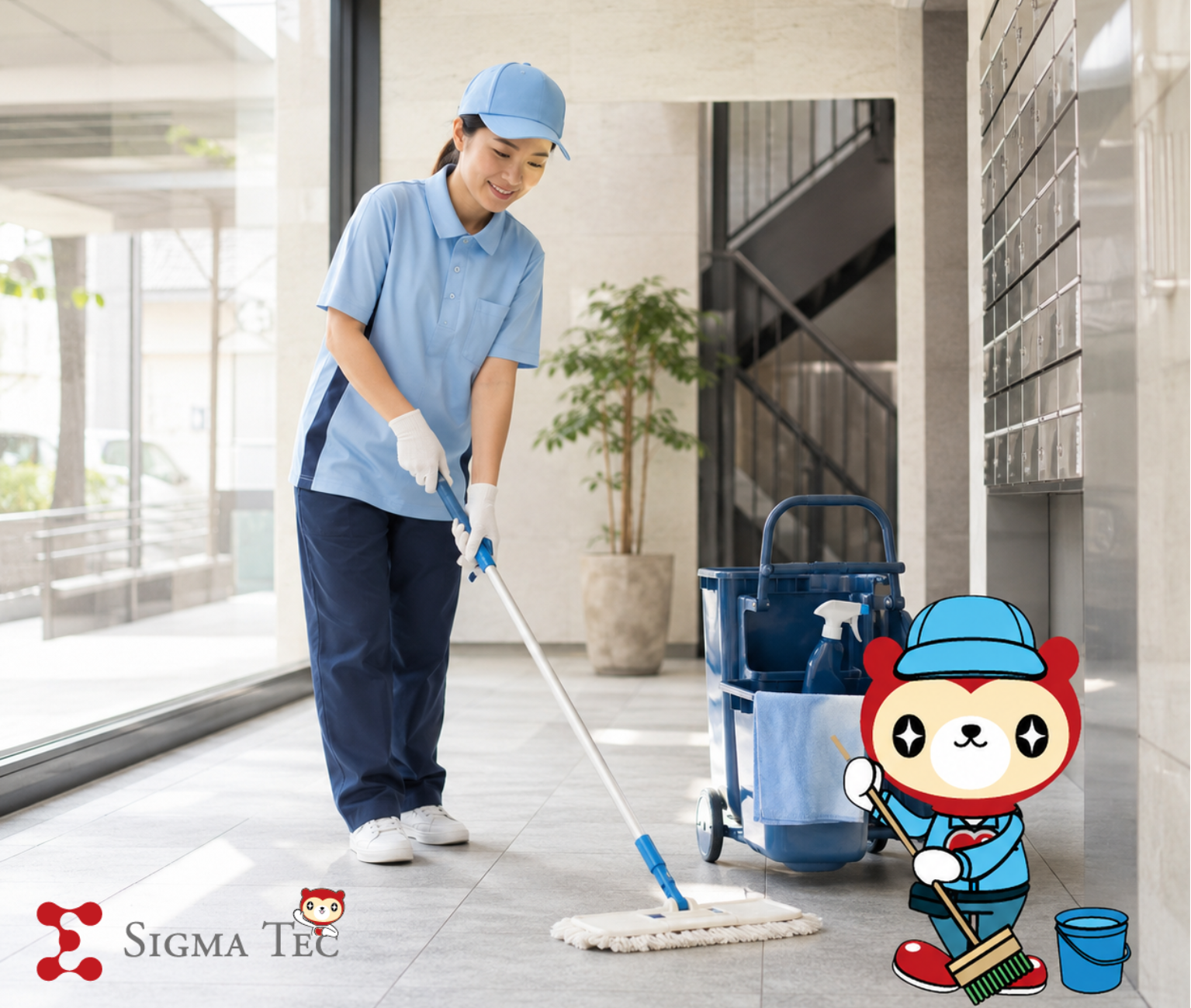 シニア活躍中！平日のみオフィスビルの清掃スタッフ