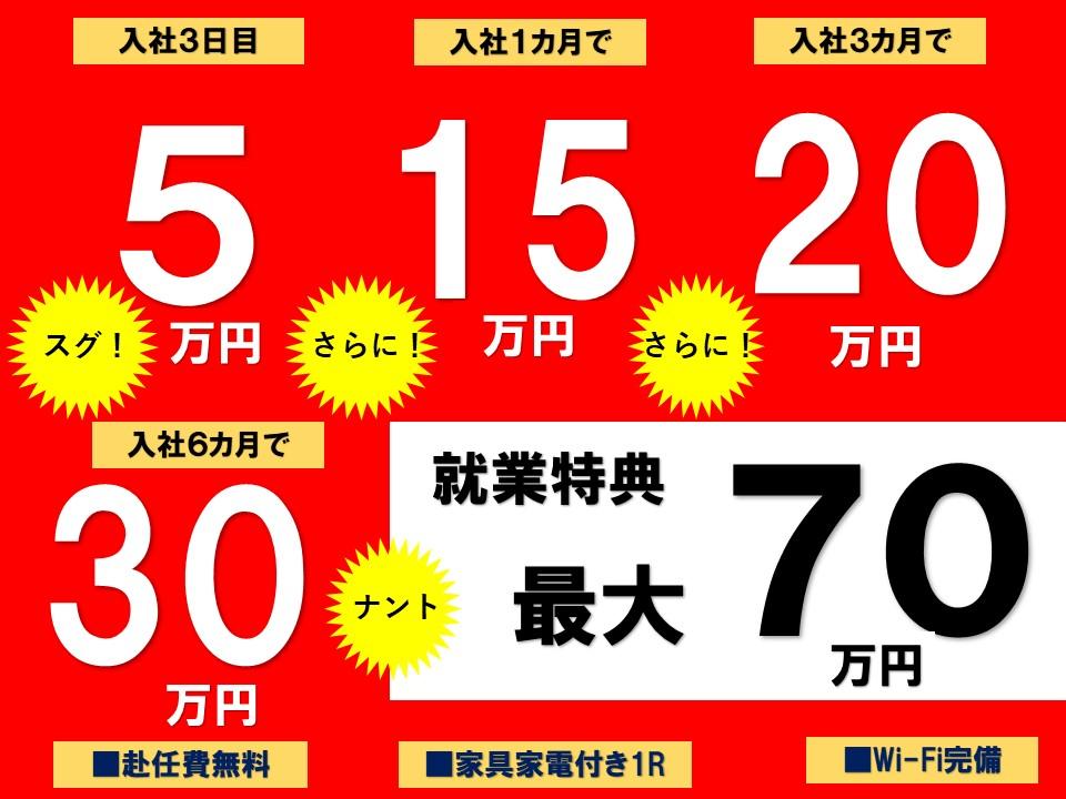 くるま部品の組付・塗装/Wi-Fi・家具家電付き1R寮完備