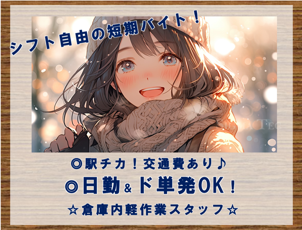 2か月の短期バイト／倉庫でグッズのピッキング