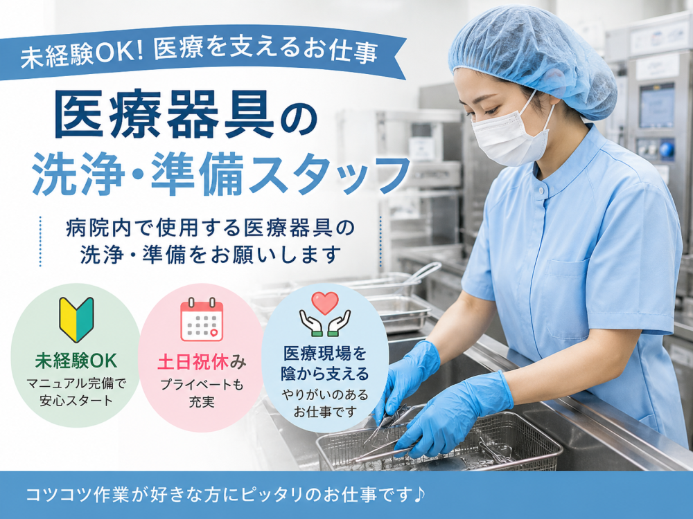 医療用器具の洗浄・検査室清掃業務（札幌駅）