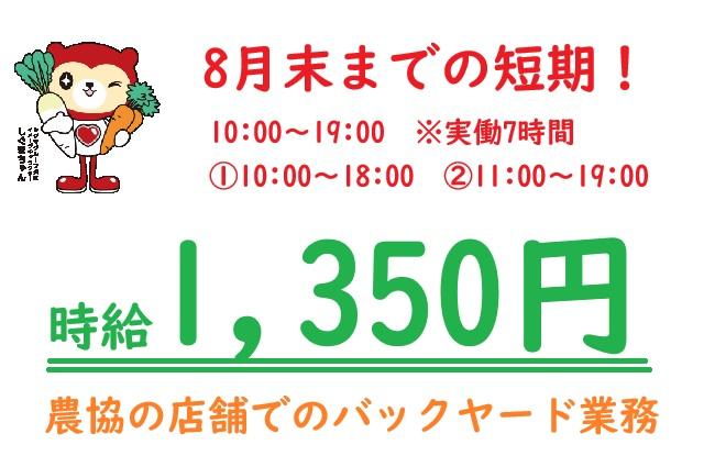 店舗のバックヤード業務/2026年8月末迄の短期