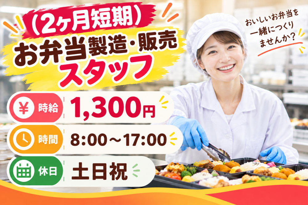 即日～2ヶ月短期♪お弁当製造・販売スタッフ