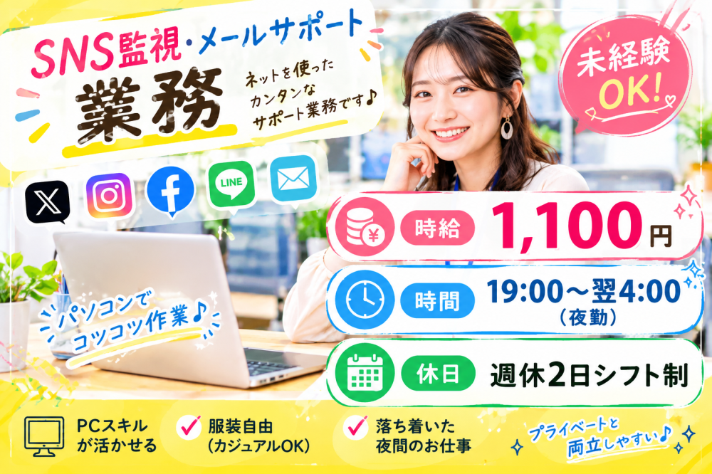 SNS監視・メールサポート業務