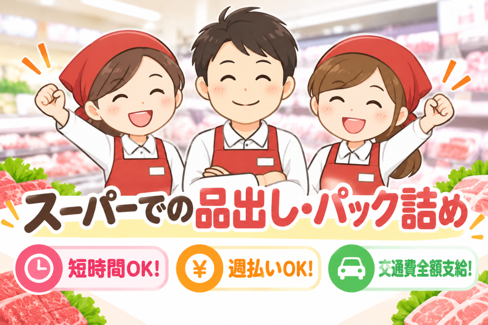 お寿司づくり・パック詰め・品出し業務＜苫小牧＞