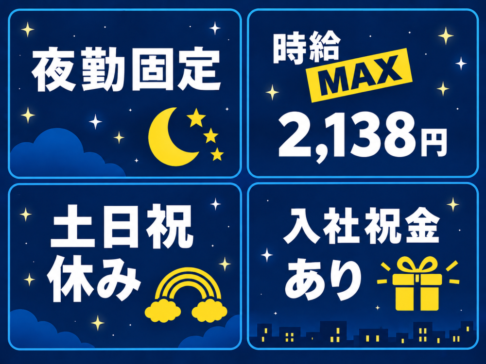 【夜勤】半導体部品の検査